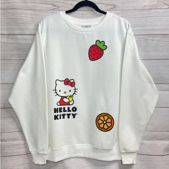 Hello Kitty White Crewneck Sweatshirt Women’s Size Small - Picture 1 of 7